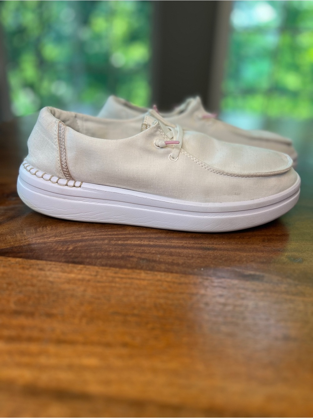 Hey Dude Wendy Rise Spark White US Women's Size 10 Casual Slip On Shoes